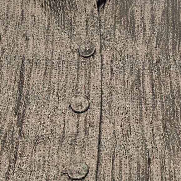 Eileen Fisher Preshrunk Satin Button Up Jacket Women Size M Brown Silk - Picture 14 of 16